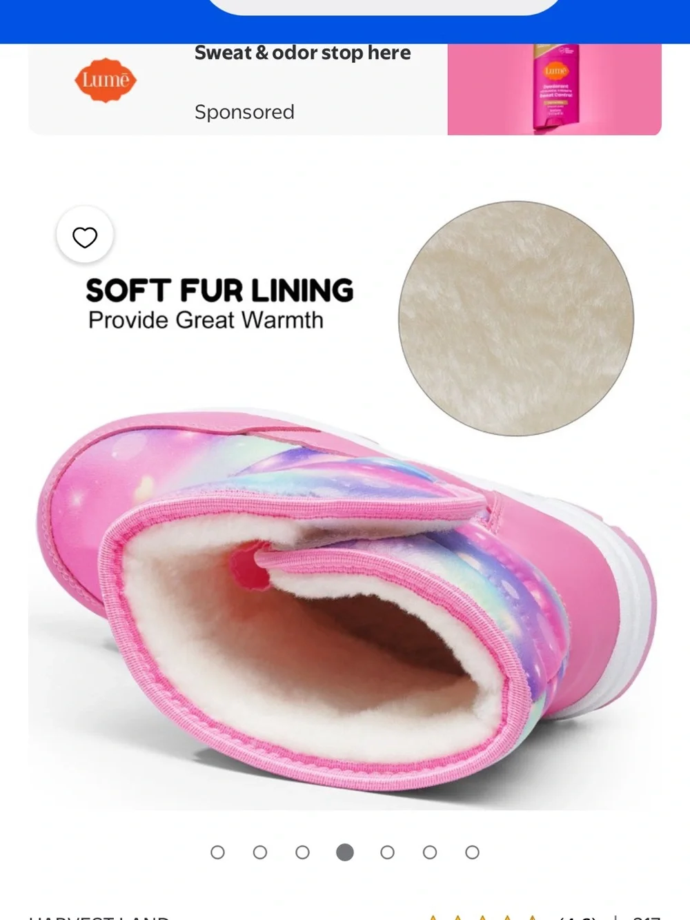Kids Pink Galaxy Winter Boots